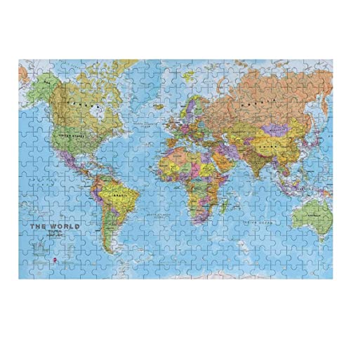 ANSNOW 1000 Stukjes Puzzels Voor Volwassenen Wereldkaart Kinderpuzzel Familiepuzzelset   Educatieve Spellen 75 * 50 Cm/Wereldkaart/40 * 28 Cm