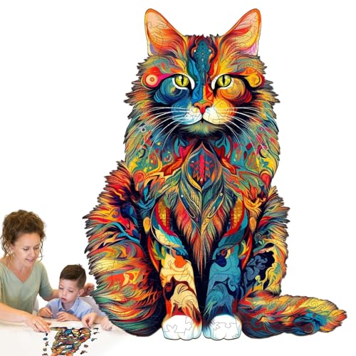 Campsie Houten Legpuzzels Houten Puzzels Uit De Maine Coon-familie Voor Volwassenen   Kattenpuzzel   Houten Puzzels Voor Katten   Kat Houten Dierenpuzzels Voor Volwassenen Kinderen   Unieke Houten