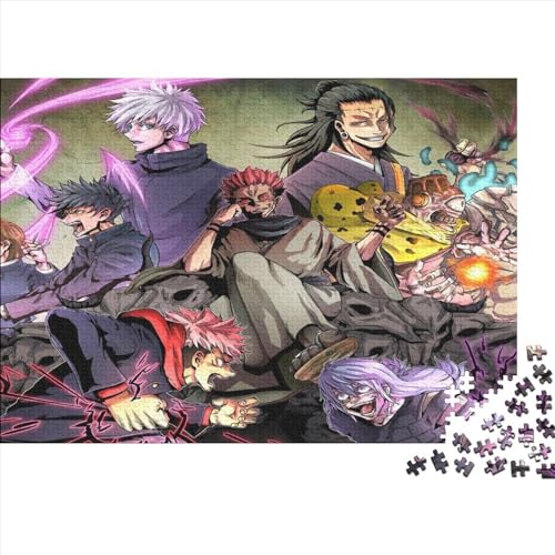 PACUM Jujutsu Kaisen Voor Volwassenen 300 Stukjes Fantasy-Animatie Puzzels Moderne Wooncultuur Verjaardag Educatief Spel Family Challing Games Stress Relief 300 stuks (40 x 28 cm)