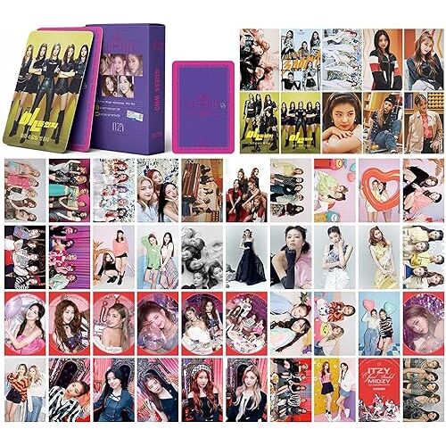 ELEFAD 54 stuks ITZY Fotokaarten ITZY Group Fotokaarten ITZY Guess Who Album Kaarten ITZY Mini Lomo Cards ITZY Merch Fotokaarten Pack voor Fans