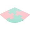 KiddyMoon puzzels foam puzzelset speelmat voor kinderen 4 delig, roze/minze