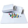 Spieltz Creatieve set bordspel zelf maken: bordspel leeg (speelbord + box) + bordspel accessoires (groot blanco bordspel + grote speelfiguren Ludo voor 4 personen)