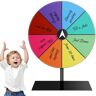 YAVQVIN Draai het prijzenrad, draai het wiel voor prijzen,Droog wissen Spin Wheel Spinner Spel   Kleurenroulettewiel, zwaar bewerkbaar draaiwiel voor prijzen met standaard, tafelblad prijzenwiel