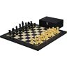 Chessgammon Ebony Schaakset 50 cm met Helena plat bord verzwaarde ebonized Duitse Staunton schaakstukken 8,75 cm