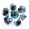 CREEBUY D&D Dobbelstenen Set Teal Witte Dobbelstenen voor Dungeon en Dragons DND 7-Die RPG Dobbelstenen D20 D12 D% D10 D8 D6 D4