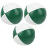 Gavigain 3-delige jongleerballen, PU-leer oefenjongleerballen, draagbare vrijetijdsballen voor binnenshuis (Green and White)