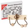 Bartl 102240 Mini-houten puzzel Tarzans kokonoten van een houten plank met koord en 2 houten kralen