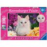 Ravensburger Kinderpuzzle 13358 Glitzerkatze 100 Teile Glitzerpuzzle für Kinder ab 6 Jahren, mit Glitter