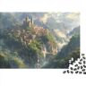 YiWanLiu Mountain Castle 300 stukjes legpuzzels voor leeftijden 14+ afgelegen oude houten legpuzzels fantasie educatief spel 300 stuks (40 x 28 cm)