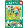 Educa 17145, boerderij, 4-in-1 puzzelset voor kinderen vanaf 3 jaar, boerderij