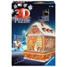 Ravensburger 3D Puzzle 11237 Lebkuchenhaus bei Nacht 216 Teile Weihnachtsdeko für Erwachsene und Kinder ab 8 Jahren leuchtet im Dunkeln: Erleben Sie Puzzeln in der 3. Dimension