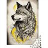 YTPONBCSTUG Wolf-puzzel, 1000 stukjes, dierenpuzzel voor volwassenen, hoogwaardige druk, 1000 stuks, 75 x 50 cm