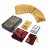 Jiawinng Tarotkaarten, Waterdichte Tarotkaarten Set Voor Beginners Deskundige Lezers, Met Boek (Engelse Taal), Gold Edition Deluxe Tarotkaarten Bordspel Voor Familiefeesten,Goud