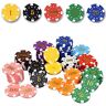 XineYuor Pokerchips, 50 stuks, pokerchips, laserchips met metalen kern, pokerspel, pokerkaarten, accessoires, deluxe pokerset, casino, pokerchips voor Texas Hold'em poker, party, game