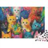 GNMRTFEAE Puzzel met kleurrijke dieren, 500 stukjes, voor volwassenen, familie, moeilijkheidsvolle puzzel voor volwassenen, stressvermindering, puzzel voor volwassenen vanaf 14 jaar