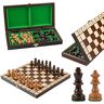 Master of Chess Grote kersen TURNIER hout schaakspel 32 x 32 cm. SCHNAPCHCHEN