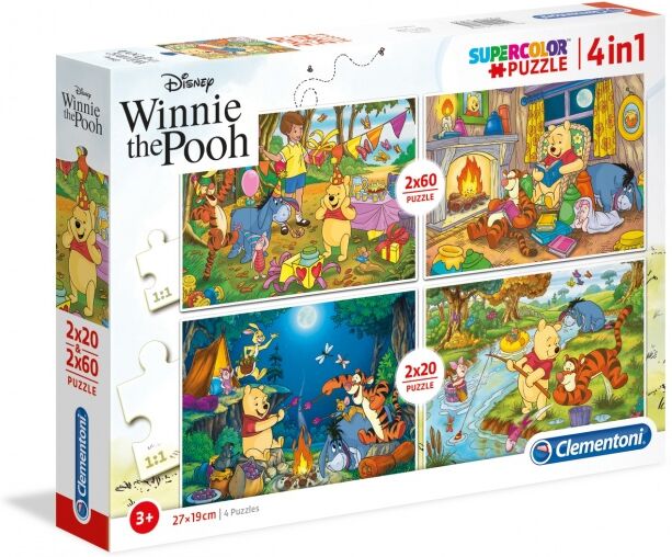 Clementoni legpuzzel Disney Winnie the Pooh 4 puzzels 20 180 stukjes - Multicolor