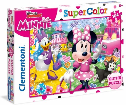 Clementoni puzzel Glitter Puzzle Minnie 104 stukjes - Multicolor