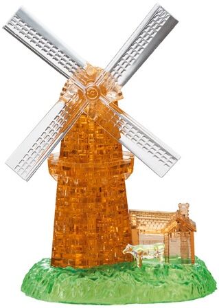 Crystal Puzzle 3D puzzel windmolen 64 stukjes - Oranje,Groen