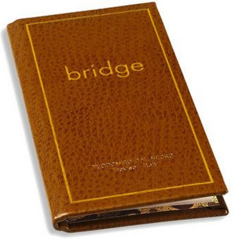 Dal Negro scoreboekje Bridge 70 pagina's leer bruin - Bruin,Goud