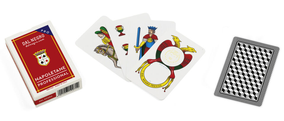 Dal Negro speelkaarten Napoletane 82 mm PVC rood 40 delig - Rood,Multicolor