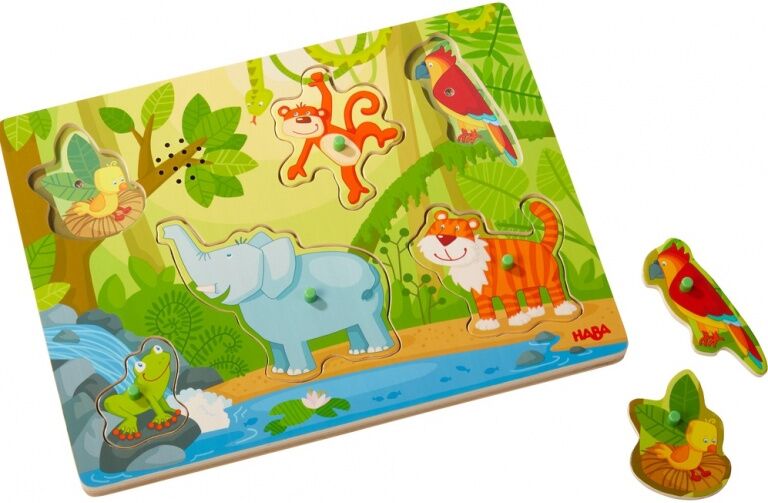 Haba Geluidenpuzzel in de jungle 6 stukjes - Multicolor