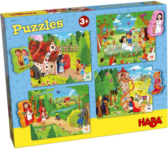 Haba legpuzzel Sprookjesland 4 in 1 junior karton 4 x 15 stukjes - Multicolor