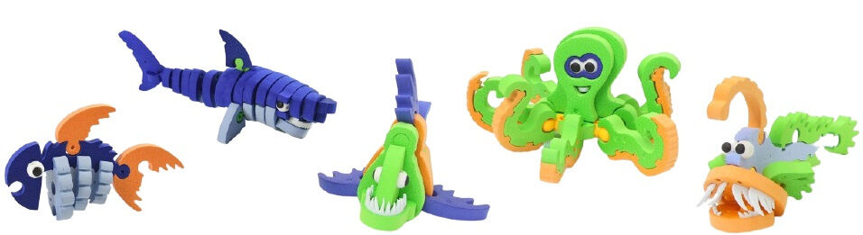 Jamara 3D puzzel Zeedieren foam blauw/groen 236 delig - Blauw,Groen