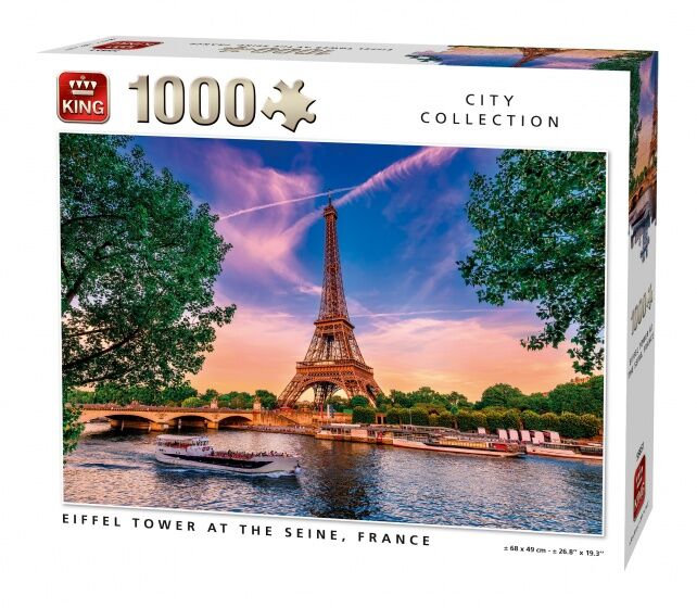 King Legpuzzel Eiffeltoren bij de Seine 1000 Stukjes - Wit