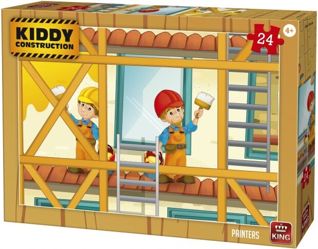 King legpuzzel Kiddy Construction Painters 24 stukjes - Multicolor