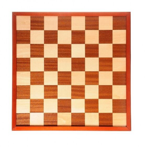 Longfield Games dam en schaakbord 42 x 42 cm hout bruin/naturel - Bruin,Blank