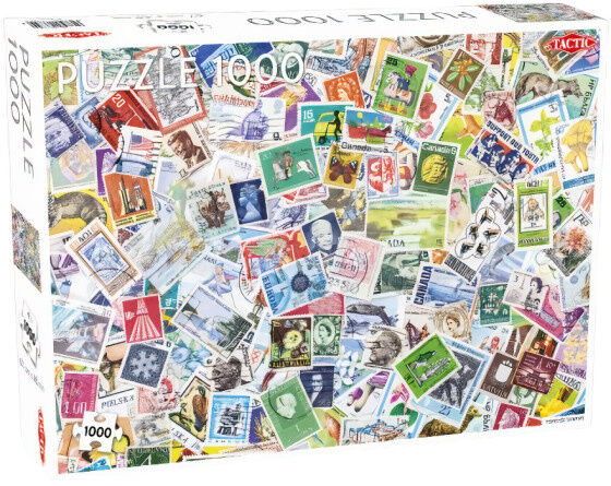Tactic legpuzzel stapel postzegels 67 x 48 cm 1000 stukjes - Multicolor