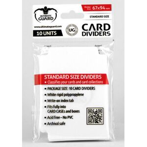 Samlekort Plast Card Dividers Hvit 10 stk 10 kort-delere til Deck Boxer og Cases
