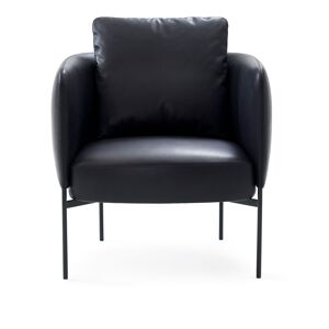 Adea - Bonnet Club Chair, Leather Upholstery, Black Metal Leg, Removable Upholstery, Cat. 8, Master 80 - Lenestoler - Johan Ridderstråle,Mats Broberg - Svart - Lær/tre/tekstilmateriale
