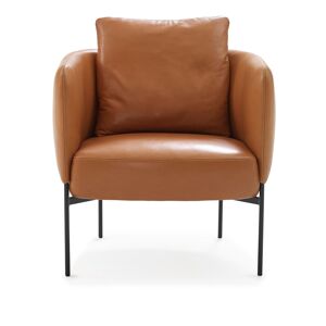 Adea - Bonnet Club Chair, Leather Upholstery, Black Metal Leg, Removable Upholstery, Cat. 8, Master 53 - Lenestoler - Johan Ridderstråle,Mats Broberg - Brun - Lær/tre/tekstilmateriale