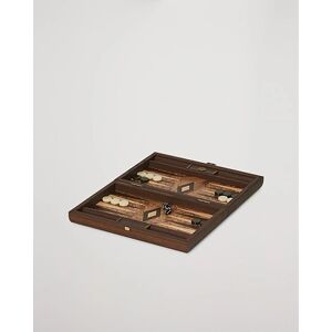 Manopoulos Walnut Burl Small Backgammon With Side Racks