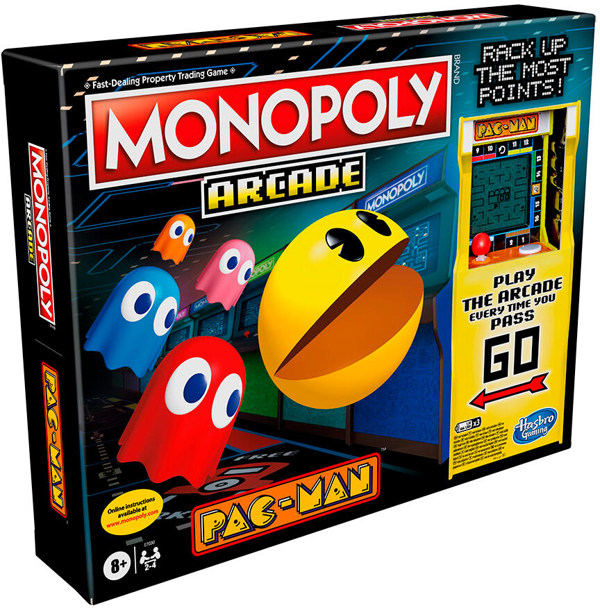 Monopoly Arcade Pac-Man Brettspill Inkluderer arkademaskin m/ Pac-Man!