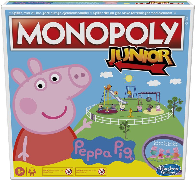 Monopoly Junior Peppa Pig Brettspill Norsk utgave