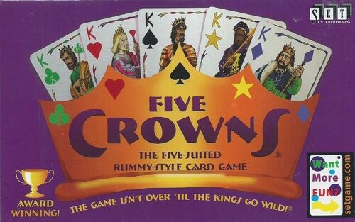 Five Crowns Kortspill Rummy med 5 farger i stedet for 4 m/Vri