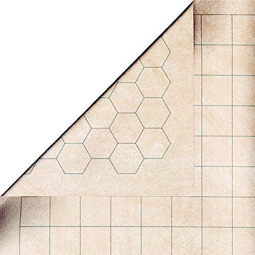 RPG Battlemat 66x60 cm - Rute 3,8 cm 23,5x26" Vendbar Grid ruter hex 3,8 cm