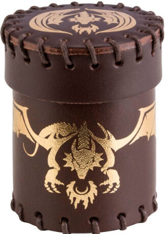 Dragon RPG Dice Terningkopp Dragon Brun/Gull Brown & Golden Leather Dice Cup