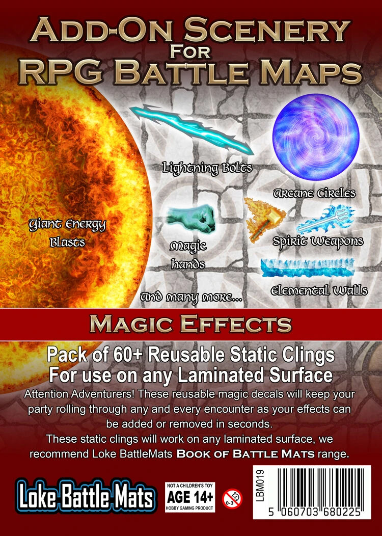 Book Of Battlemats ADD-ON Magic Effects Klistremerker til Book of Battlemats