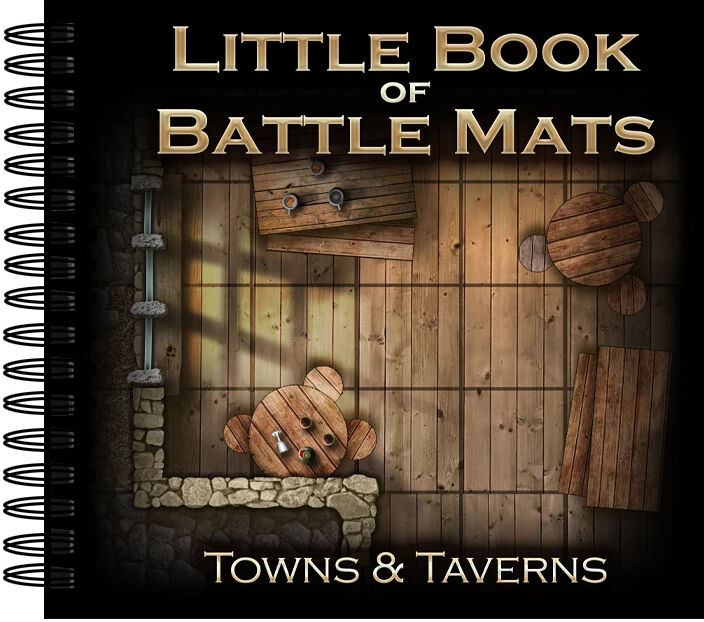 Book Of BattleMats LITTLE TOWNS/TAVERNS Spiralinnbundet - 2,5 cm rutenett