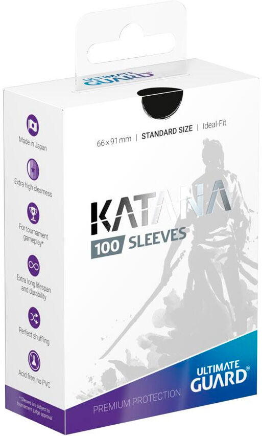 Sleeves Katana Svart 100 stk 66x91 Ultimate Guard Kortbeskytter/DeckProtect