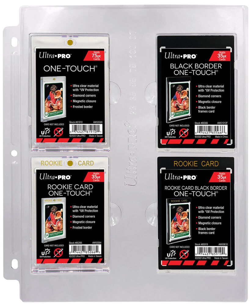 Plastlomme 4-Pocket ONE-TOUCH 23-100pt Ultra Pro Page - 10 stk