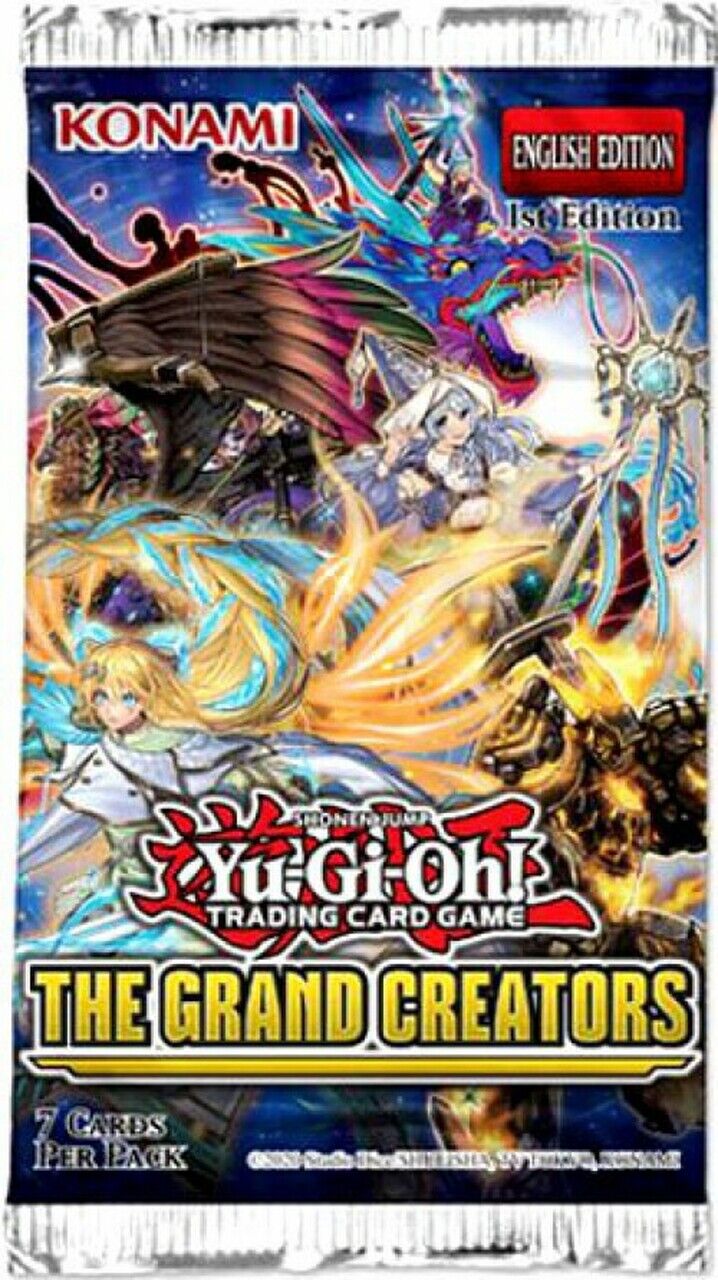Yu Gi Oh Grand Creators Booster 7 kort per pakke