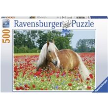 Ravensburger Puslespill 500 Deler Horse in the Poppy Field