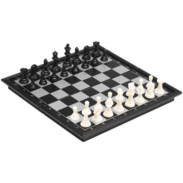 24hshop Sjakk Sett - Svart/Hvite Brikker 32x32cm
