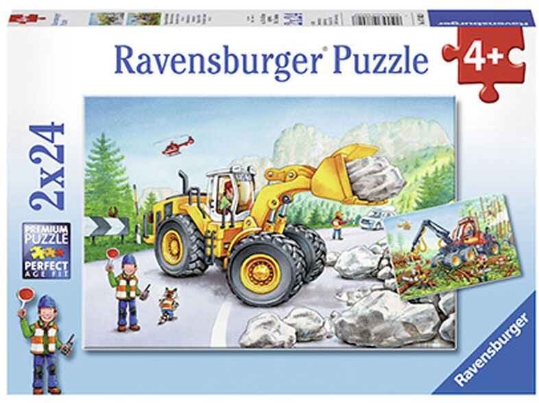 Ravensburger Puslespill 2x24 Brikker - Gravemaskiner