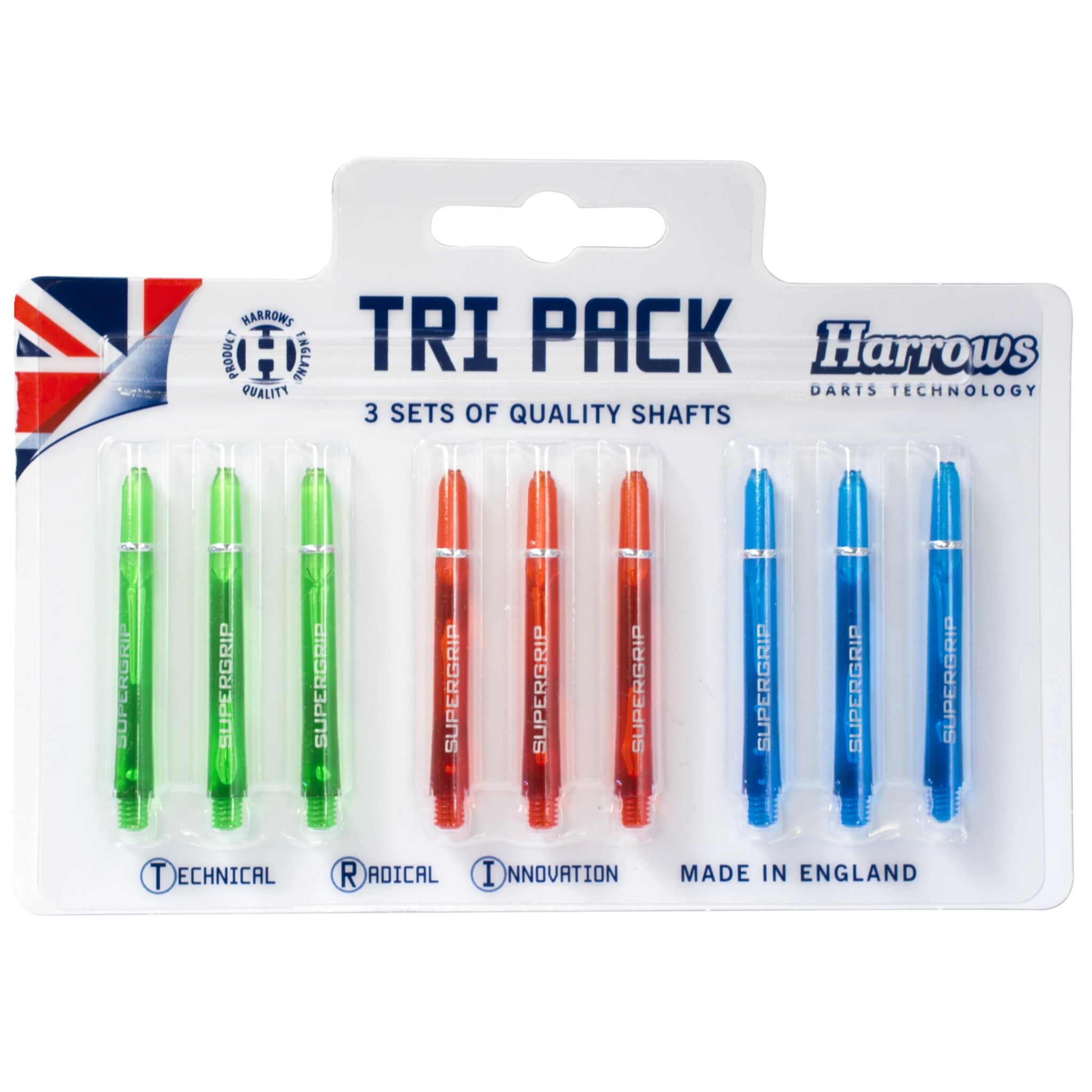 Harrows Supergrip Shaft Tri Pack Medium, dartstolper STD STD